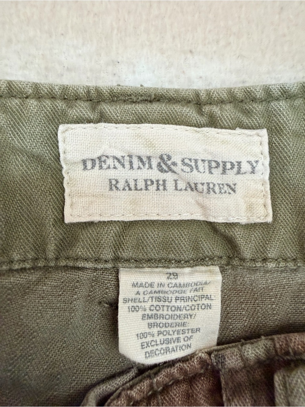 Denim & Supply Ralph Lauren Camo Cut-Off Shorts with Embroidered Hunting Dogs - Picture 7 of 7